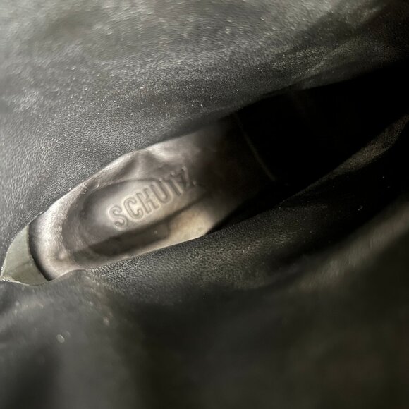 SCHUTZ Frances snake-embossed pointy toe leather boots NEW 11 - Picture 5 of 7